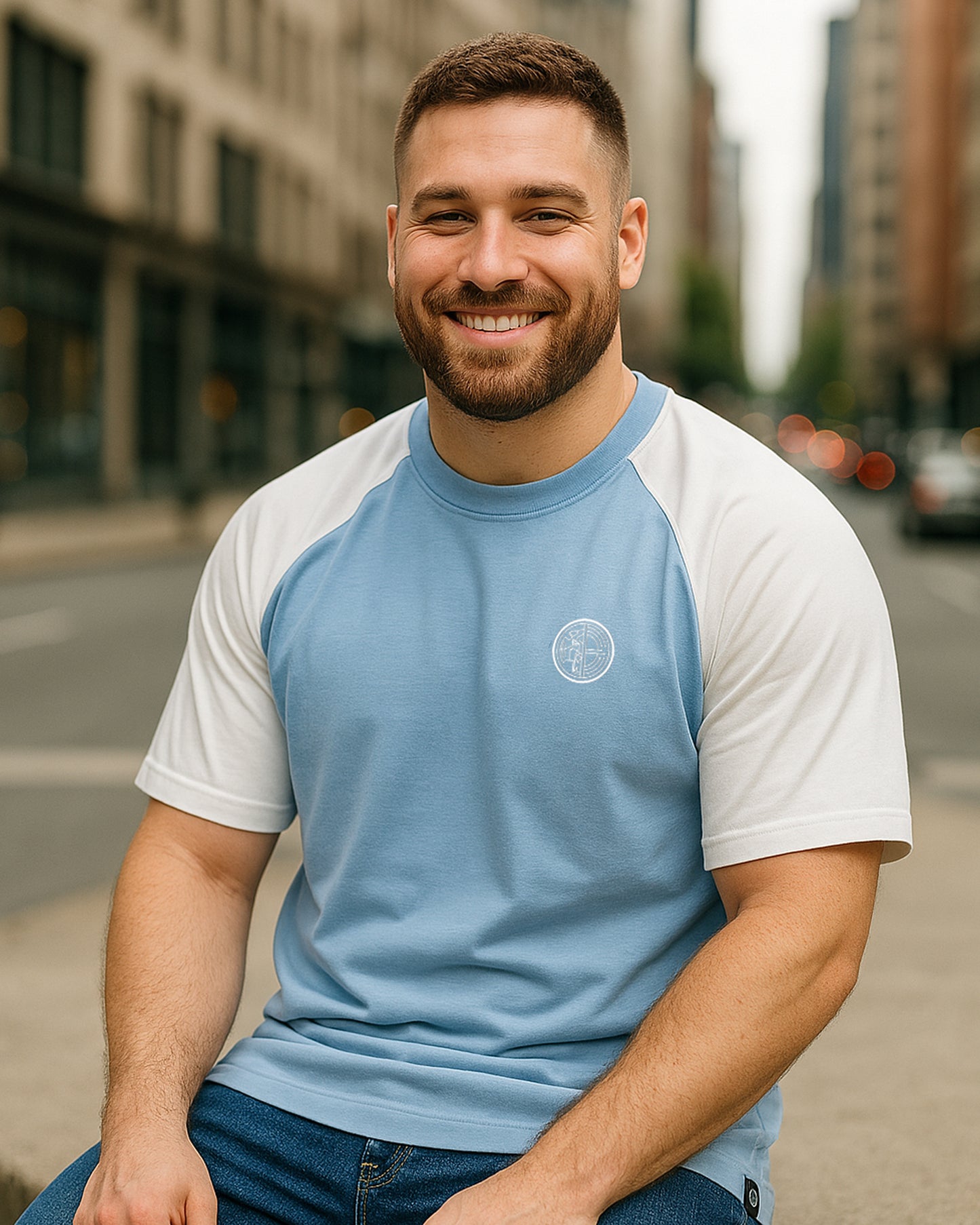 LIGHT BLUE RAGLAN OVERSIZE T-SHIRT