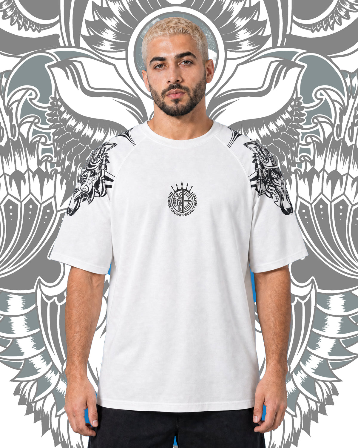 WHITE KING WOLF SHIRT