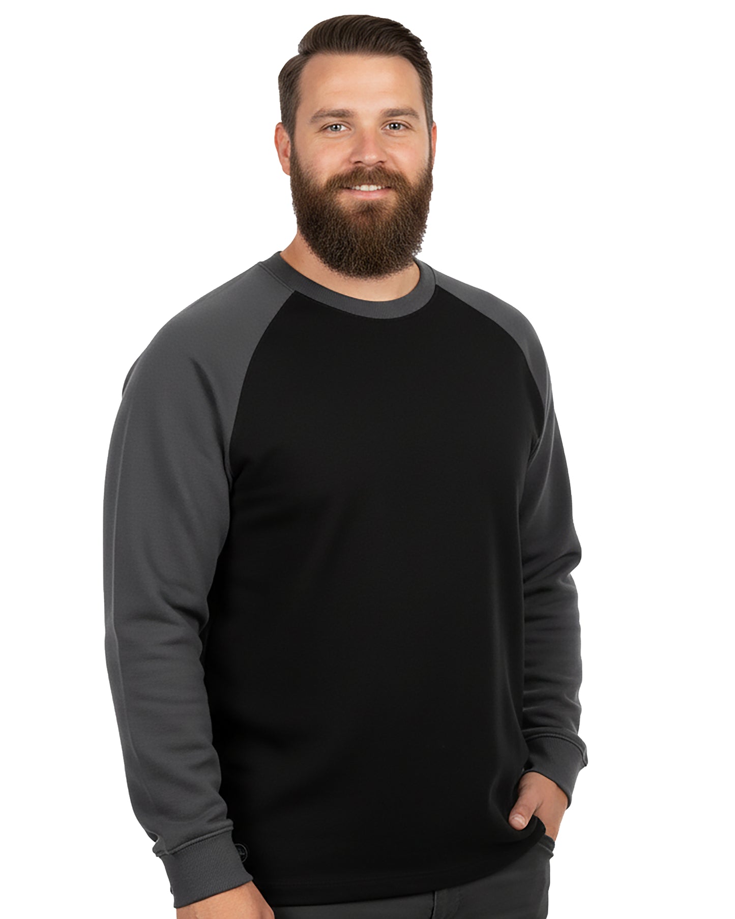 BLACK RAGLAN ROUND NECK