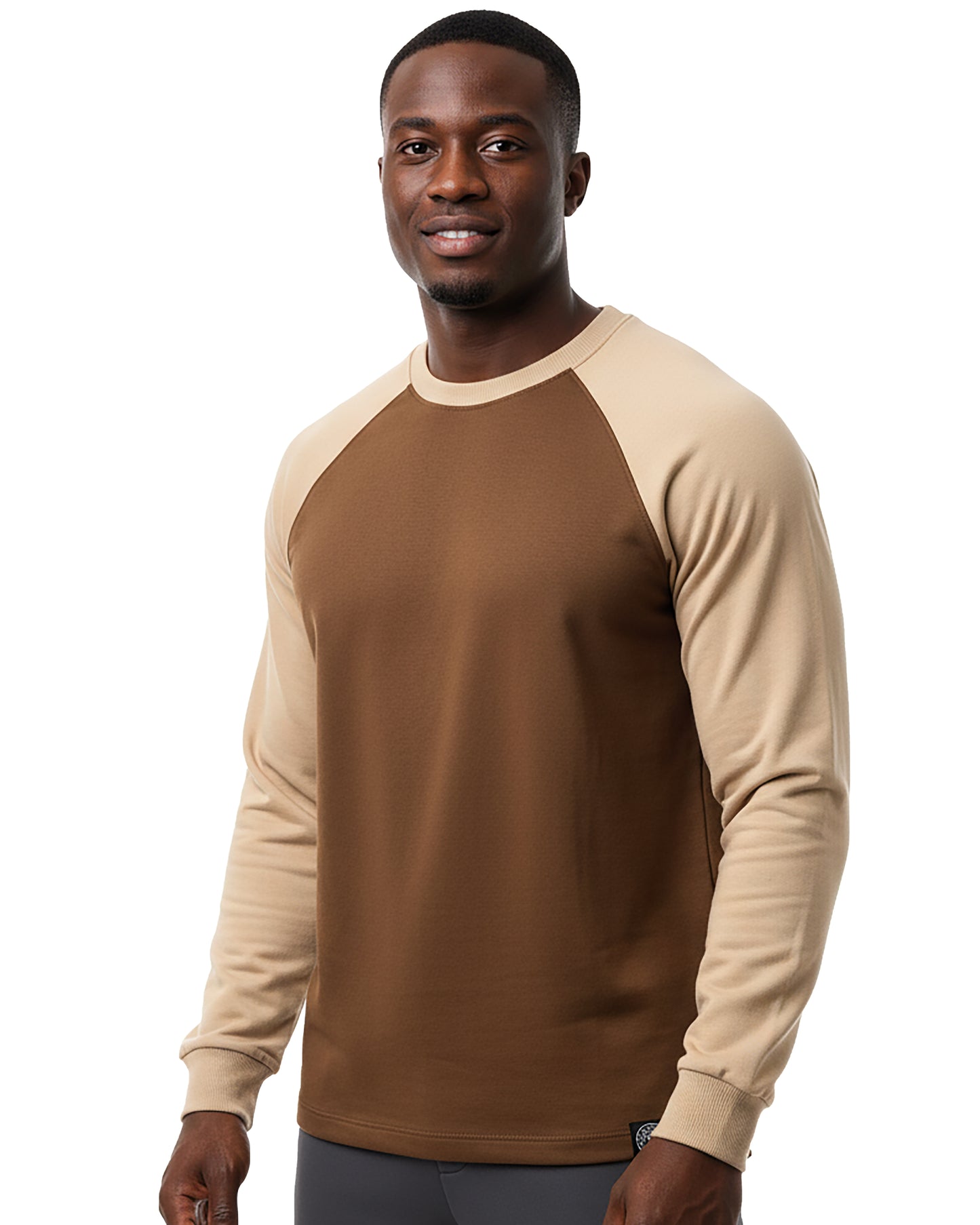 BROWN RAGLAN ROUND NECK