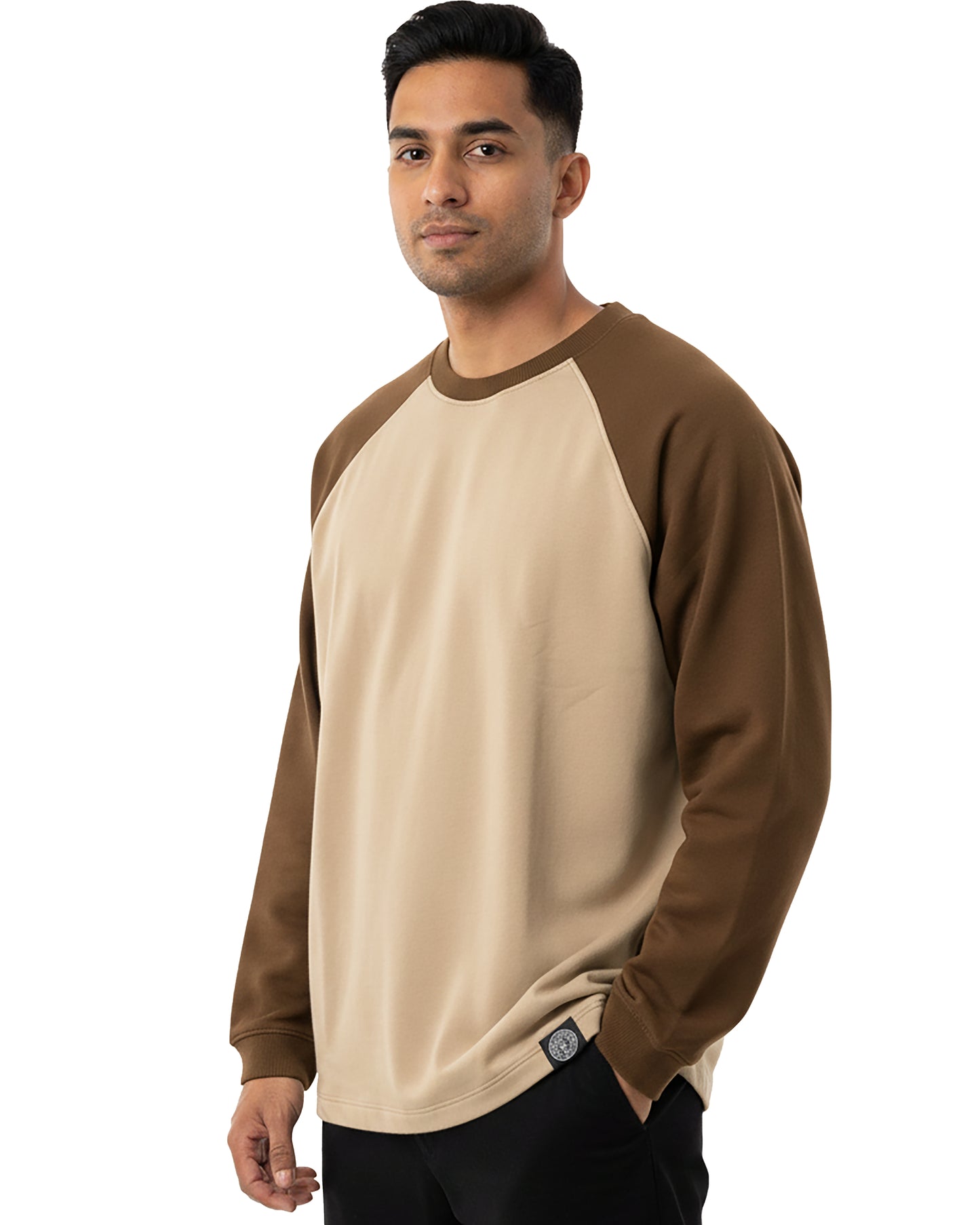 BEIGE RAGLAN ROUND NECK