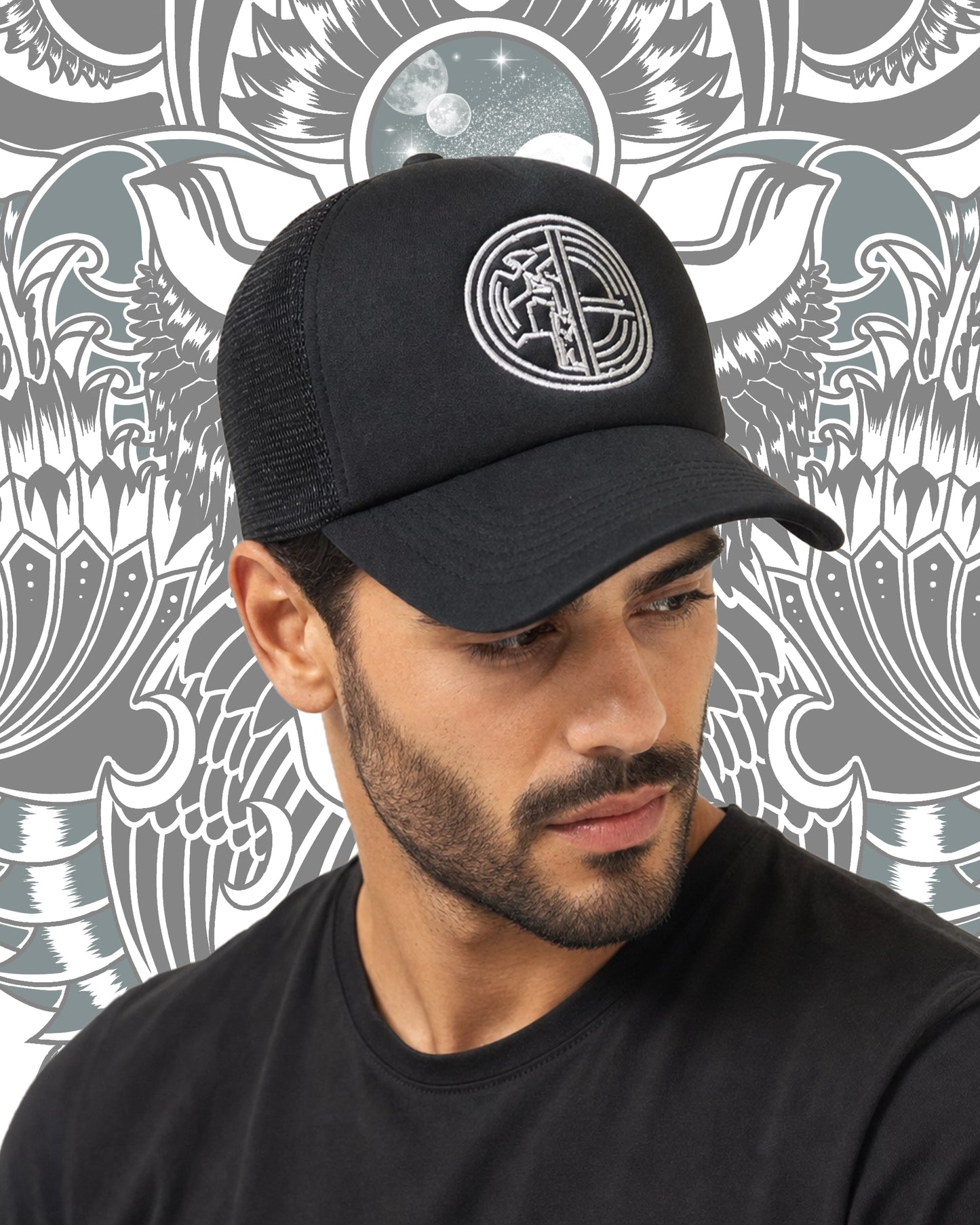 BLACK TRUCKER HAT