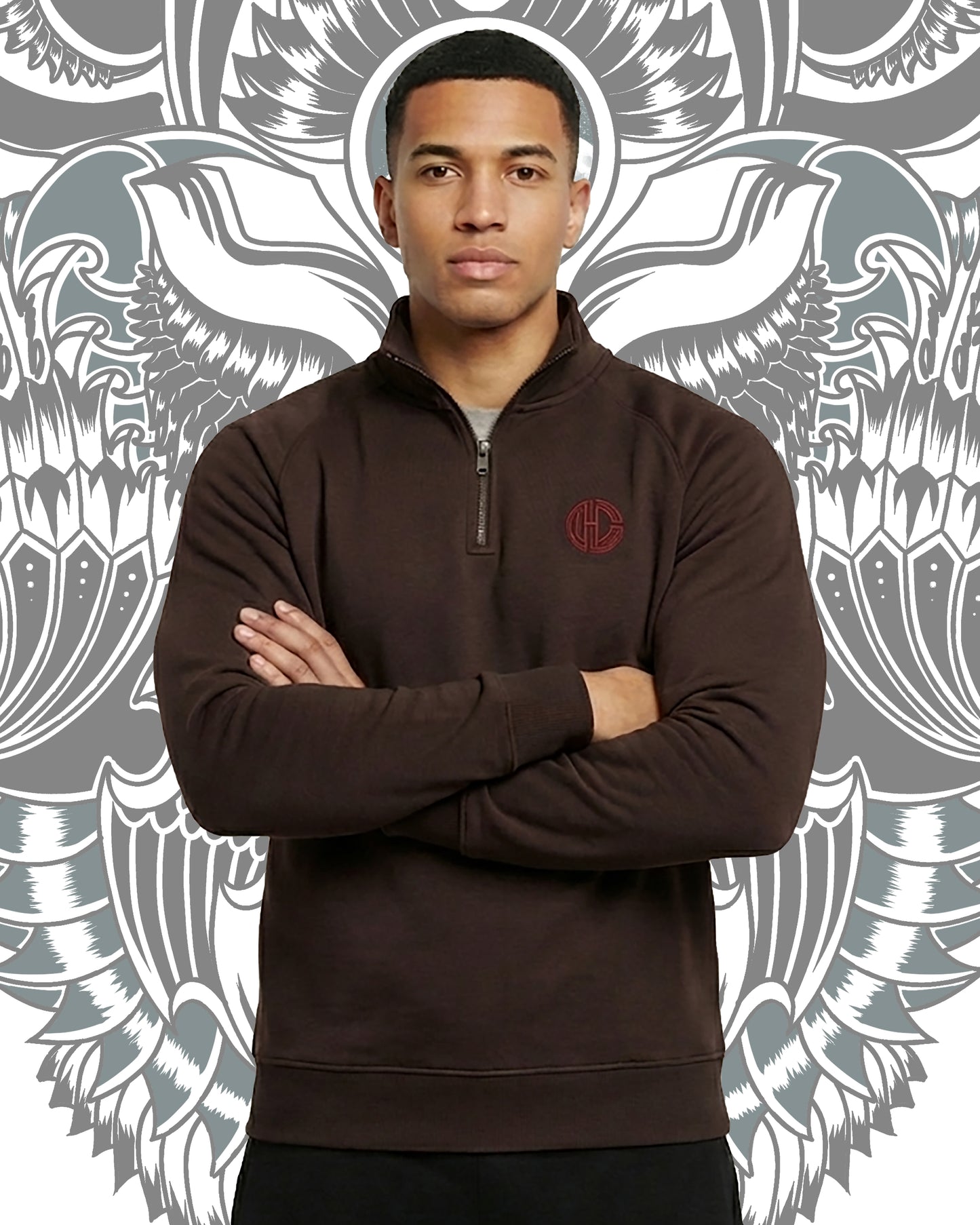 DARK BROWN QUARTER ZIP