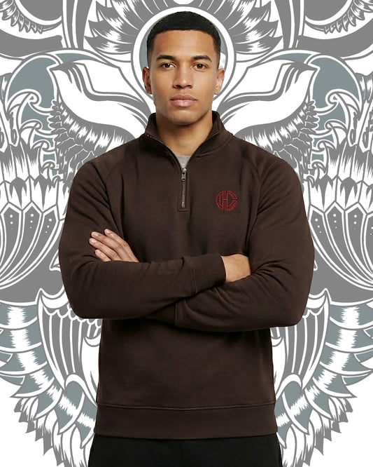 DARK BROWN QUARTER ZIP