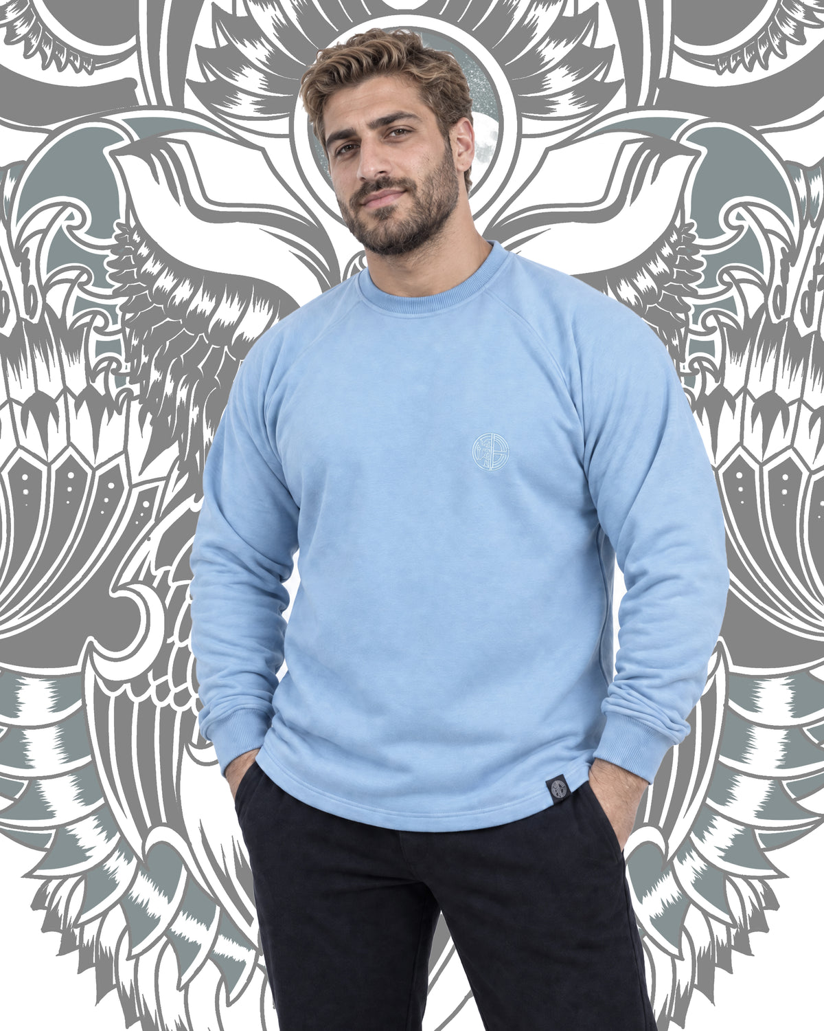 LIGHT BLUE ROUND SHIRT