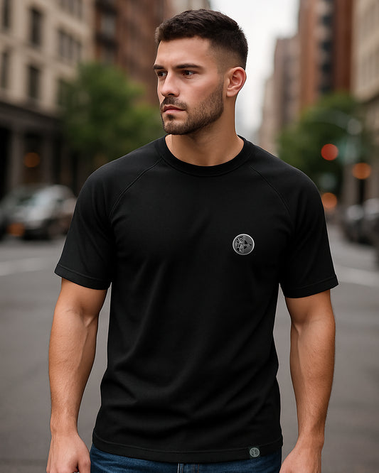 BLACK REGULAR FIT SHIRT