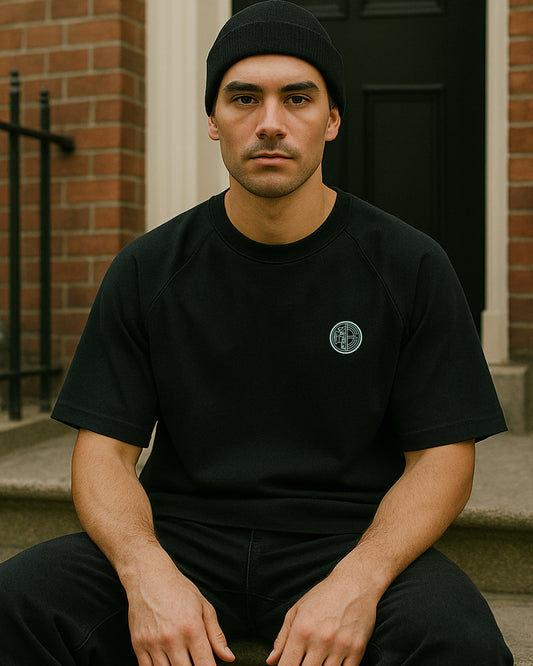 BLACK RAGLAN OVERSIZE T-SHIRT