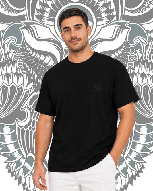 BLACK REGULAR FIT SHIRT