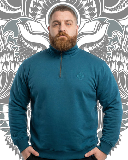 PETROL BLUE QUARTER ZIP