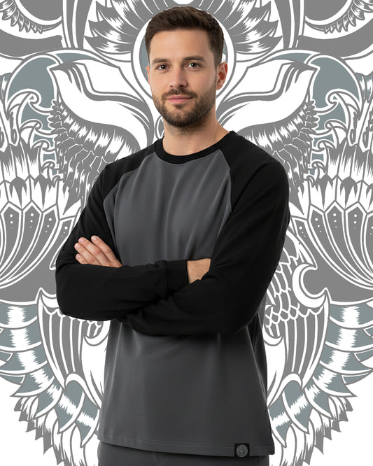 GREY RAGLAN ROUND NECK